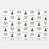 ロゴの追加文字プロモーションクリスマスツリー ラッピングペーパーシート (正面)