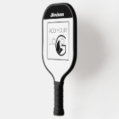 ロゴの追加文字会社名 ピックルボールラケット (左)