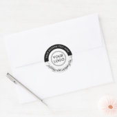 ロゴの追加文字大理石縁ど黒ビジネスイベント ラウンドシール (封筒)