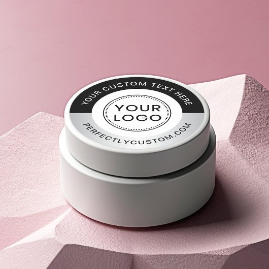 ロゴの追加文字薄いグレーのグラデーション黒ビジネス ラウンドシール