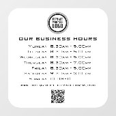ロゴの追加文字QRコード営業時間 ウィンドウサイン (シート)