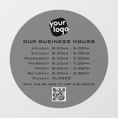 ロゴの追加文字QRコード営業時間 ウィンドウサイン (シート)