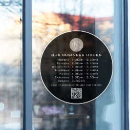 ロゴの追加文字QRコード営業時間 ウィンドウサイン