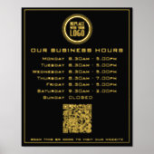 ロゴの追加文字QRコード営業時間 箔ポスター (正面)