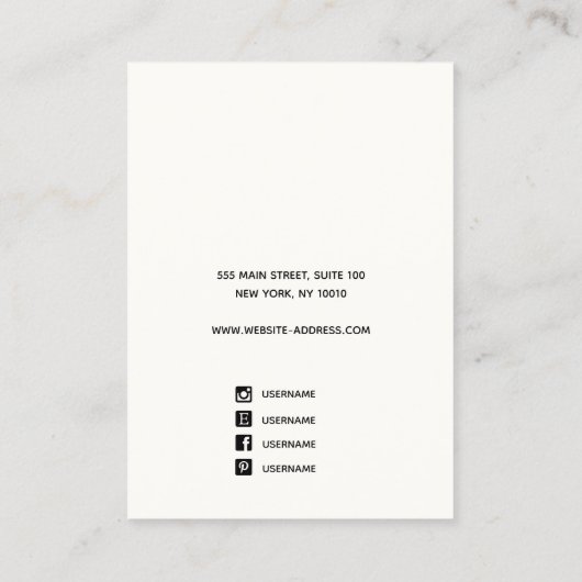 ロゴの追加白黒イヤリングディスプレイ名刺 名刺 (裏面)