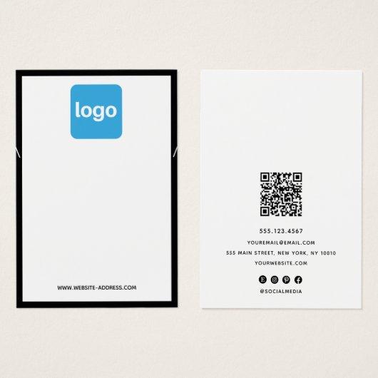 ロゴの追加白黒ネックレスディスプレイホルダー (正面&裏面)