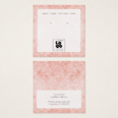 ロゴの追加赤面ピンクグリッター大理石イヤリングディスプレイ (正面&裏面)