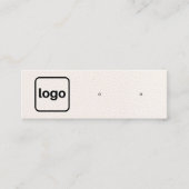 ロゴの追加赤面ピンクレザーイヤリングディスプレイブシン スキニー名刺 (正面)