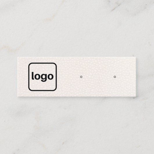 ロゴの追加赤面ピンクレザーイヤリングディスプレイブシン スキニー名刺 (正面)