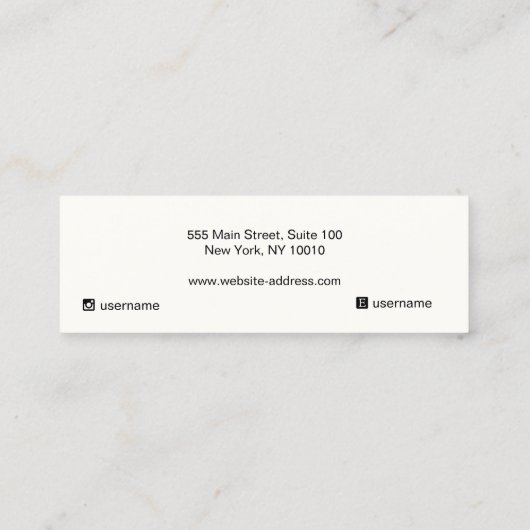 ロゴの追加赤面ピンクレザーイヤリングディスプレイブシン スキニー名刺 (裏面)