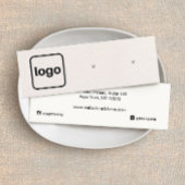 ロゴの追加赤面ピンクレザーイヤリングディスプレイブシン スキニー名刺