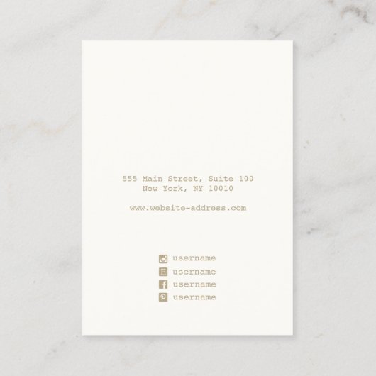 ロゴの追加赤面ピンクレザーイヤリングディスプレイ 名刺 (裏面)