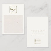 ロゴの追加赤面ピンクレザーイヤリングディスプレイ 名刺 (正面/裏面)