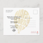 ロゴの追加金ゴールドレタリングバルーンビジネス誕生日 シーズンポストカード (裏面)