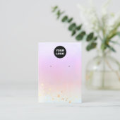 ロゴの追加金ゴールド(ばちゃばちゃ)跳ねる水彩イヤリングディスプレイ 名刺 (スタンド正面)