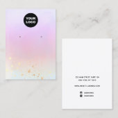 ロゴの追加金ゴールド(ばちゃばちゃ)跳ねる水彩イヤリングディスプレイ 名刺 (正面/裏面)