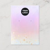 ロゴの追加金ゴールド(ばちゃばちゃ)跳ねる水彩イヤリングディスプレイ 名刺 (正面)