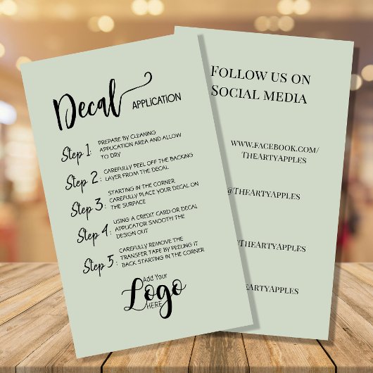 ロゴの追加 – デカールアプリケーショ気にンカード 名刺