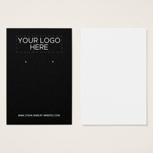 ロゴの追加 – ブラックイヤリングディスプレイカード (正面&裏面)
