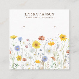 ロゴの追加、ホルダーイヤリングワイルドフラワーディスプレイ スクエア名刺