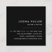 ロゴの追加 |モダン白黒 スクエア名刺 (正面)