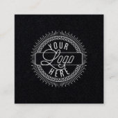 ロゴの追加 |モダン白黒 スクエア名刺 (正面)