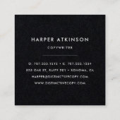 ロゴの追加 |モダン白黒 スクエア名刺 (裏面)