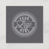 ロゴの追加 |モダン黒、白、グレー スクエア名刺 (裏面)