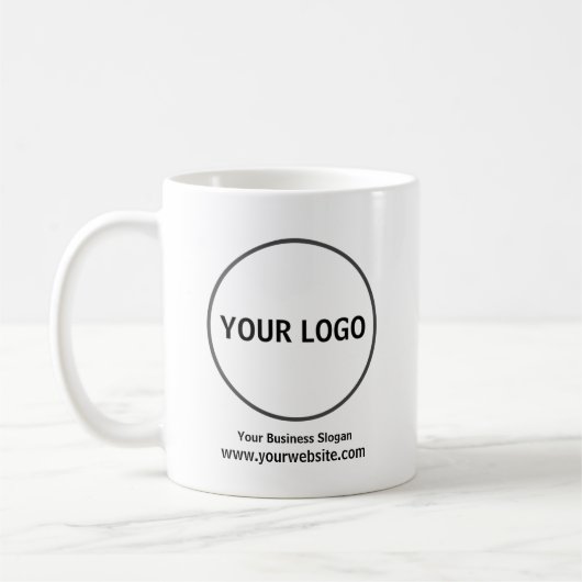 ロゴの追加、会社のマグカップ、 コーヒーマグカップ (左)