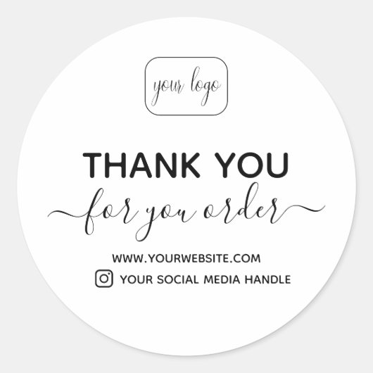 ロゴの追加 感謝してい|ご注文 ラウンドシール (正面)