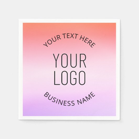 ロゴの追加 |日カラフルの入りグラデーション色 スタンダードカクテルナプキン (正面)