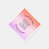 ロゴの追加 |日カラフルの入りグラデーション色 スタンダードカクテルナプキン (角)