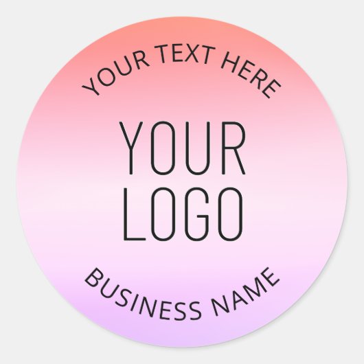 ロゴの追加 |日カラフルの入りグラデーション色 ラウンドシール (正面)