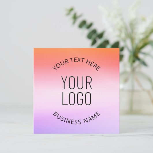 ロゴの追加 |日カラフルの入りグラデーション色 招待状 (スタンド正面)