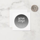 ロゴの追加 |濃い灰色のグラデーション白縁ど色 ノートカード (正面/裏面インサイチュ)