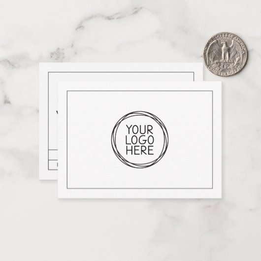 ロゴの追加（白） |ミニマリストのギフト券 ノートカード (正面/裏面インサイチュ)