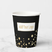ロゴの追加 – 金ゴールドドット 紙コップ (裏面)