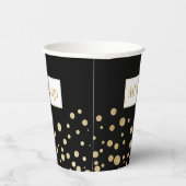 ロゴの追加 – 金ゴールドドット 紙コップ (右)