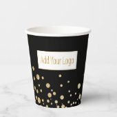ロゴの追加 – 金ゴールドドット 紙コップ (正面)