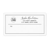 ロゴの追加-黒の書道縁どの差出人住所 ラベル (正面)