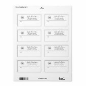 ロゴの追加-黒の書道縁どの差出人住所 ラベル (フルシート)