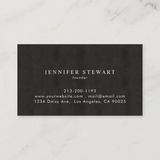 ロゴの追加Chalkboardブラックシンプルモダン 名刺 (裏面)