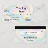 ロゴの追加Holigraph モダン Credit Cardスタイル 名刺 (正面/裏面)