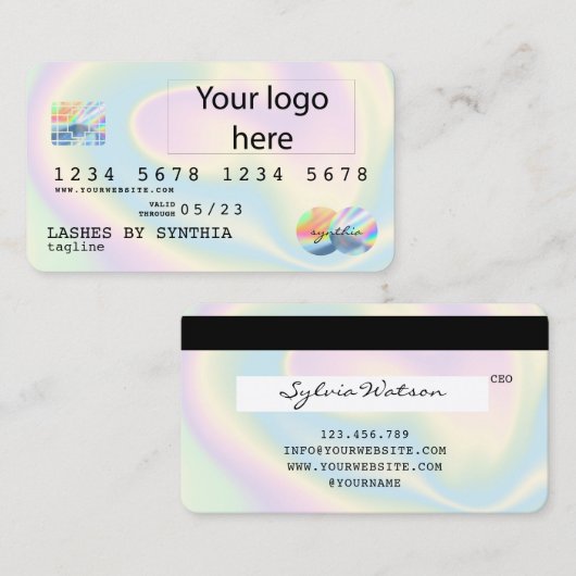 ロゴの追加Holigraph モダン Credit Cardスタイル 名刺 (正面/裏面)