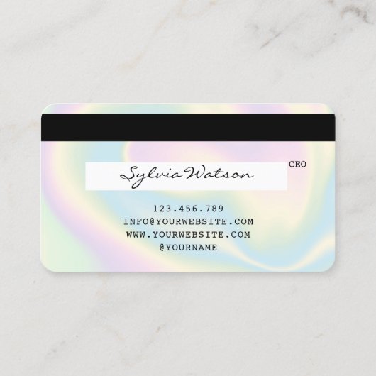 ロゴの追加Holigraph モダン Credit Cardスタイル 名刺 (裏面)