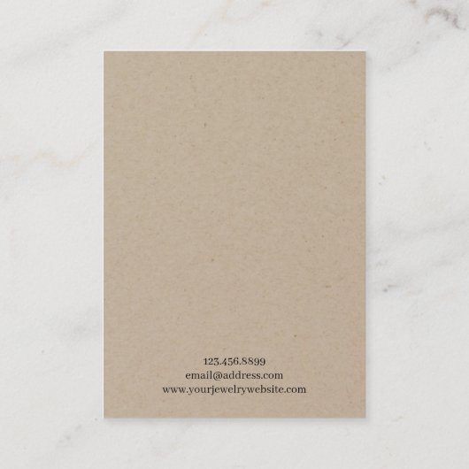 ロゴの追加Kraftイヤリングジュエリー表示カード 名刺 (裏面)