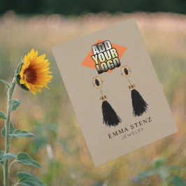 ロゴの追加Kraftイヤリングジュエリー表示カード 名刺