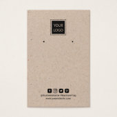 ロゴの追加Kraft素朴イヤリングディスプレイ (正面)