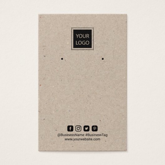 ロゴの追加Kraft素朴イヤリングディスプレイ (正面)