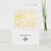 ロゴの追加Officeおもしろいドールハッピーバースデー 箔グリーティングカード (正面)